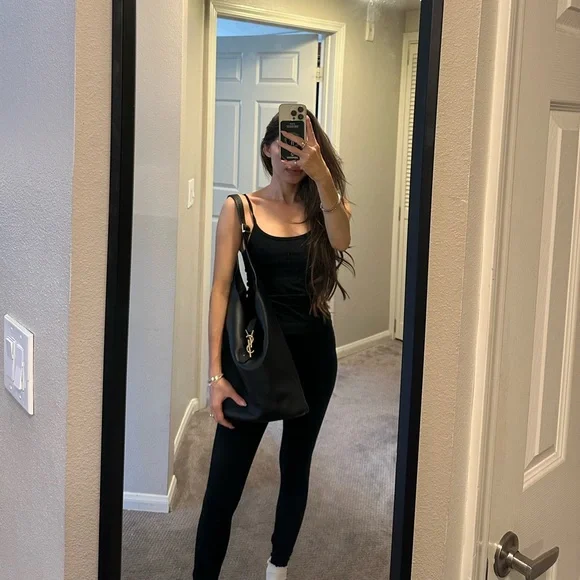 Saint Laurent Black Leather Hobo Bag - Picture 2 of 9